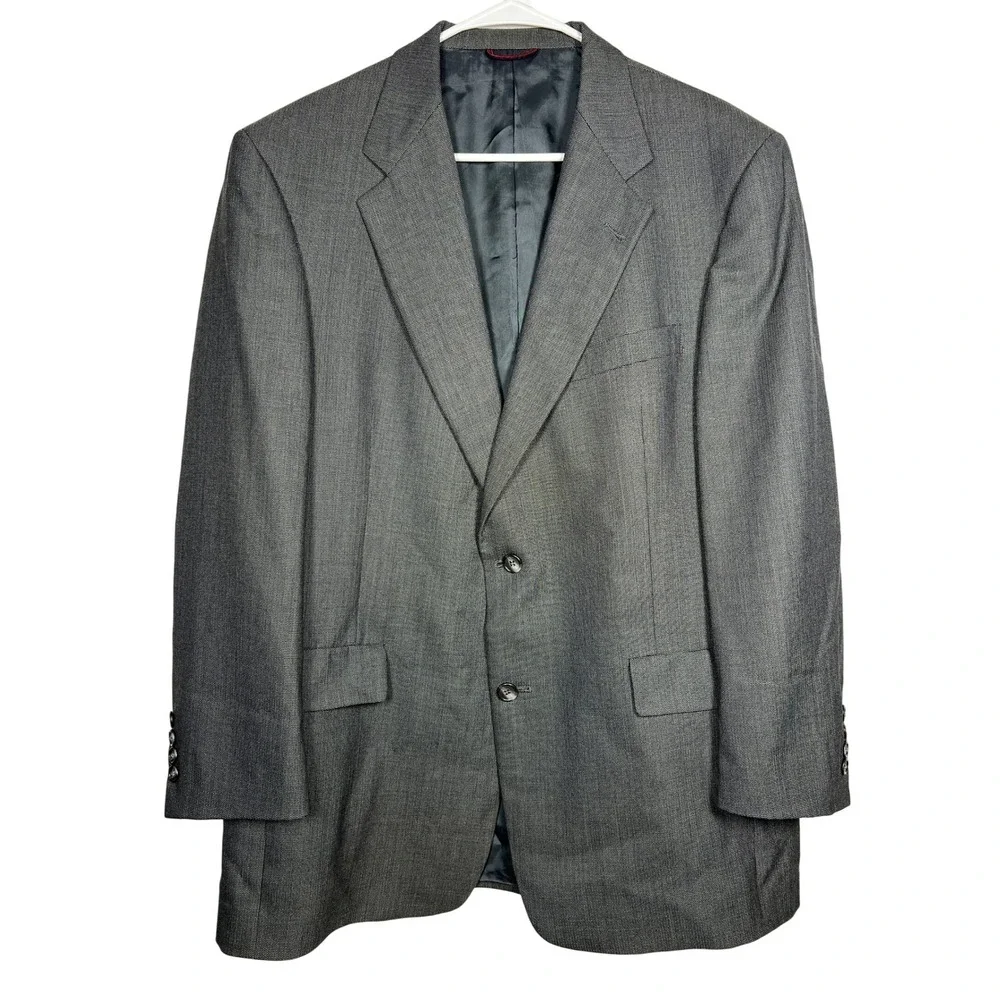 Hart Schaffner Marx Mens 42R Grey Wool Suit Jacket‎ Blazer Formal Business